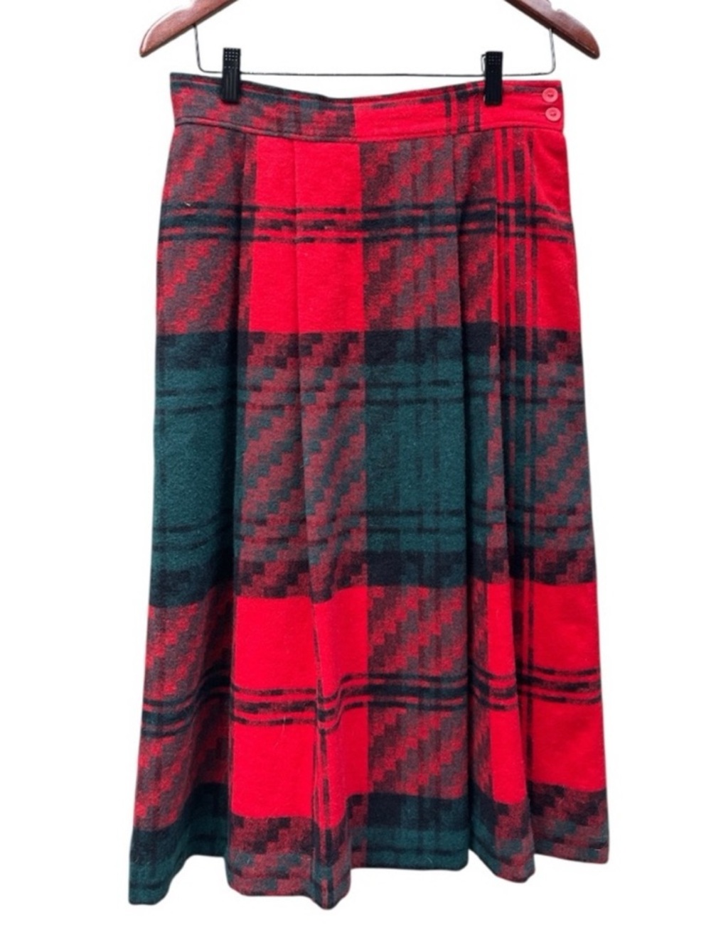 Cabin Cozy Tartan Plaid Midi Skirt Wool Blend A-Line Winter 6–8 - Picture 2 of 8